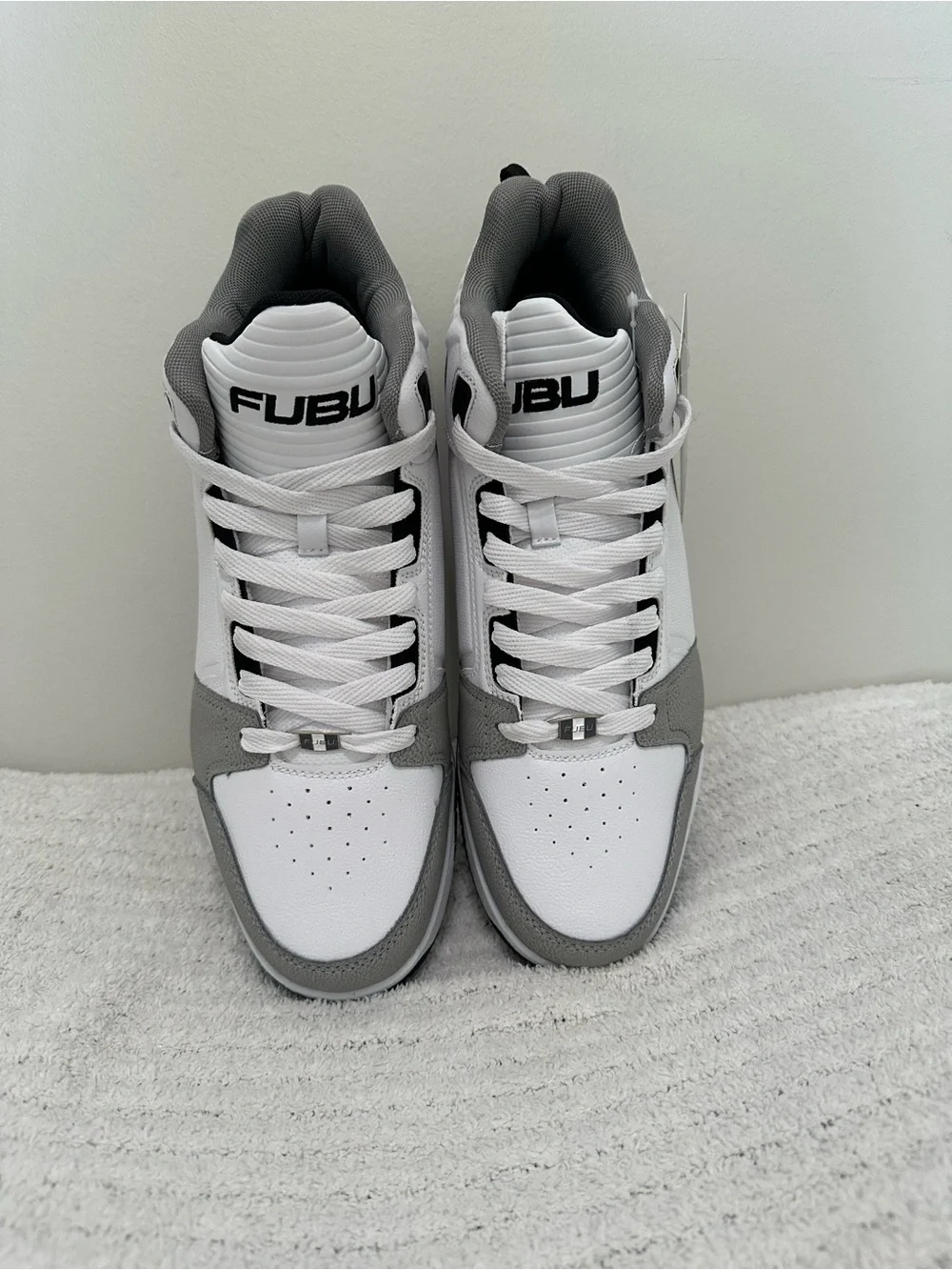 FUBU White and Gray Retro Court Sneakers - Picture 8 of 12
